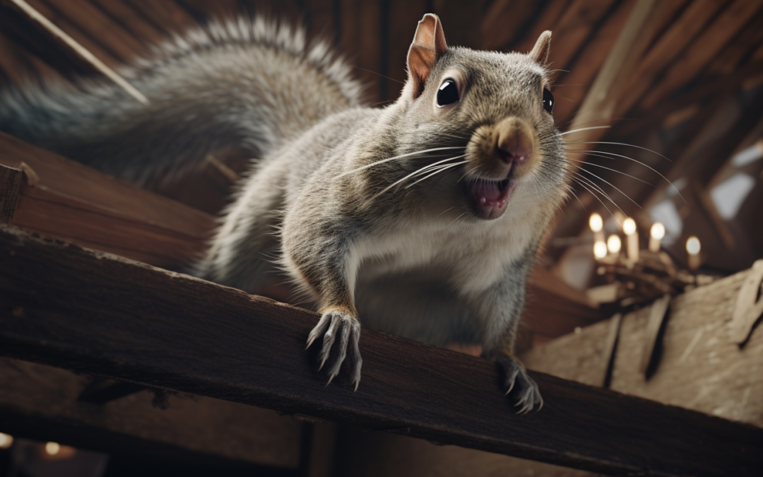 Are there any specific sounds that indicate squirrels are in the attic?